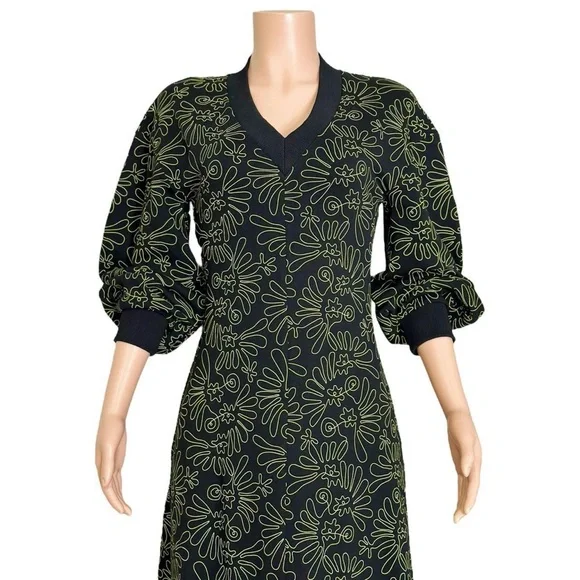 RODEBJER Gisele Flowers Sweater Dress, Lime Green, Small RODEBJER Gisele Flowers Sweater Dress, Lime Green, Small